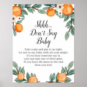 Oranges Twin Baby Shower Don't Say Baby Sign