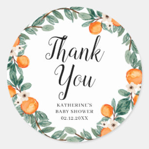 Oranges Twin Baby Shower Thank You Sticker
