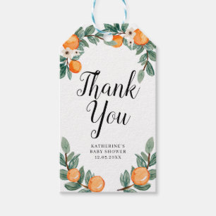 Oranges Twin Baby Shower Thank You Tag