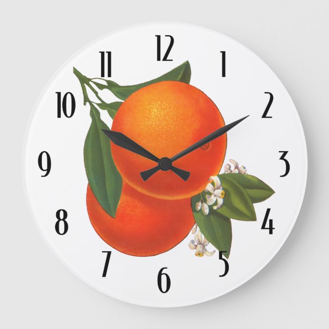 Oranges Vintage Crate Art Kitchen Clock (Front)
