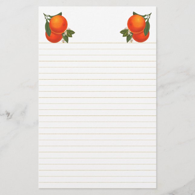 Oranges Vintage Crate Art Stationery Lined (Front)