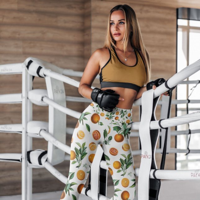 Oranges White Fruit Patterned | Leggings (Creator Uploaded)