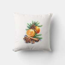 Oranges with Cloves and Cinnamon Next to Fir Leave