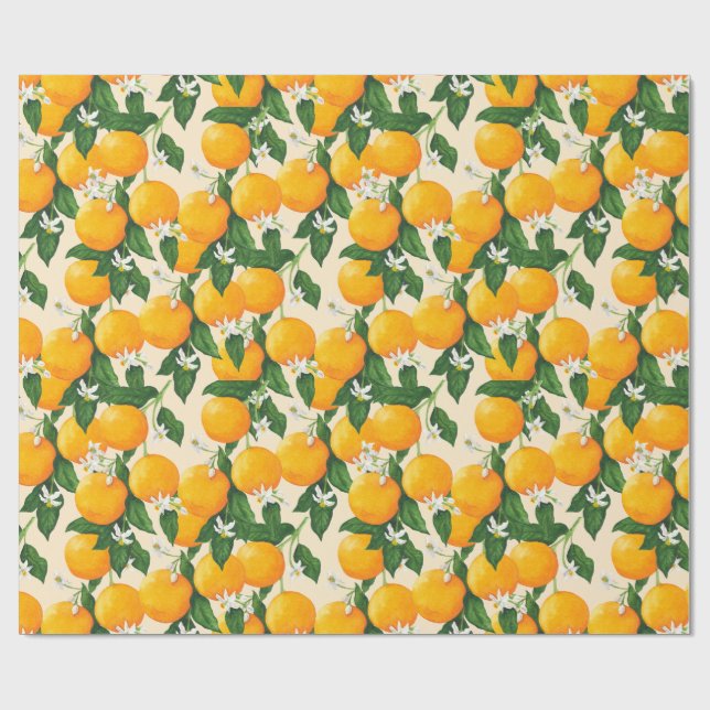 Oranges Wrapping Paper (Flat)
