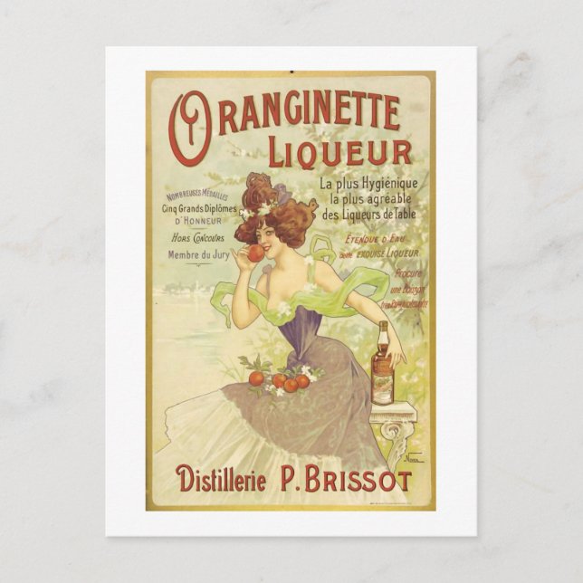 Oranginette Liqueur Vintage Fine Art Postcard (Front)