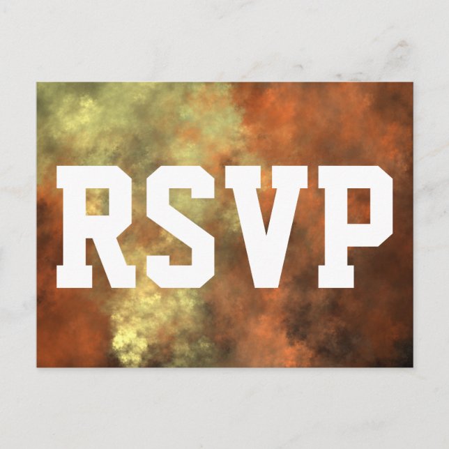 Orangish-Yellowish Mist-Like Pattern RSVP Card (Front)