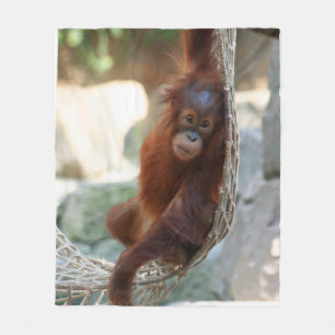 OrangUtan 001 Fleece Blanket