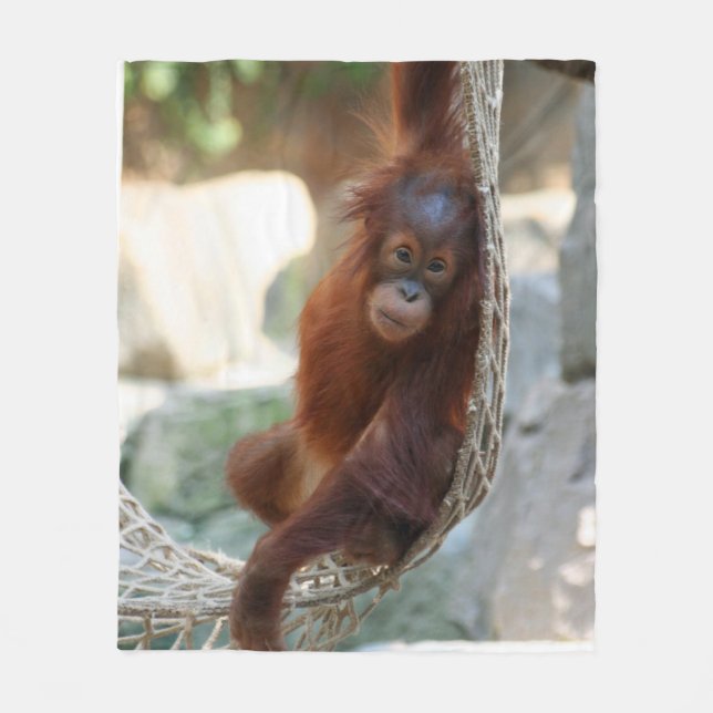 OrangUtan 001 Fleece Blanket (Front)