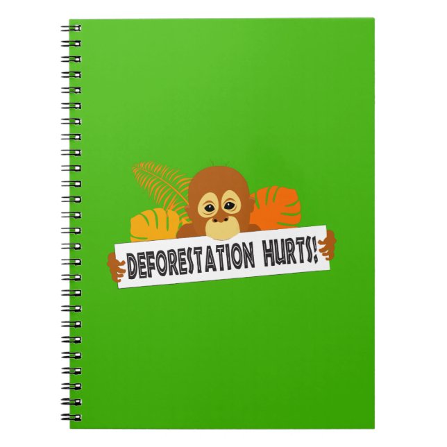 Orangutan Animal Conservation Deforestation Hurts Notebook (Front)