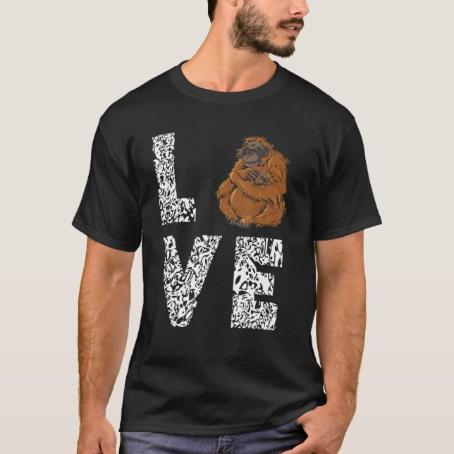 Orangutan Baby Apes Native Animal Love Leopard Mon T-Shirt (Front)