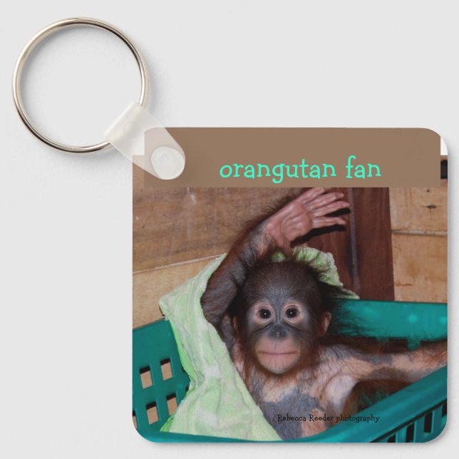 Orangutan Baby at the Sanctuary Key Ring (Front)