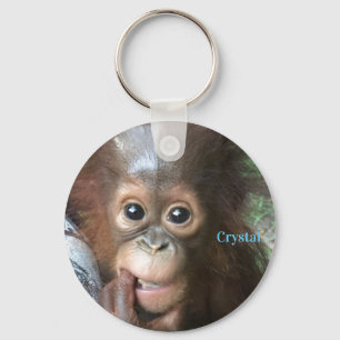 Orangutan Baby Crystal Borneo    Key Ring