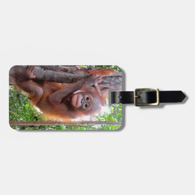 Orangutan Baby Uttuh Luggage Tag (Front Horizontal)