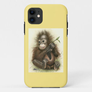 Orangutan Baby With Leaves iPhone 11 Case