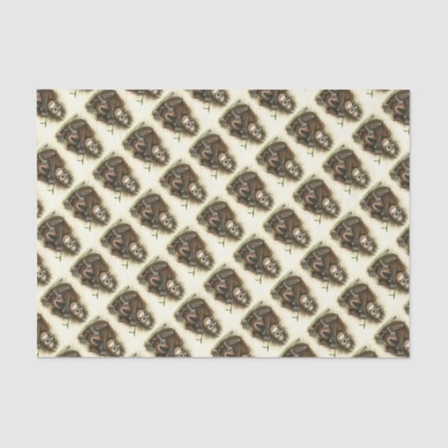 Orangutan Baby With Leaves Tissue Paper (Front)