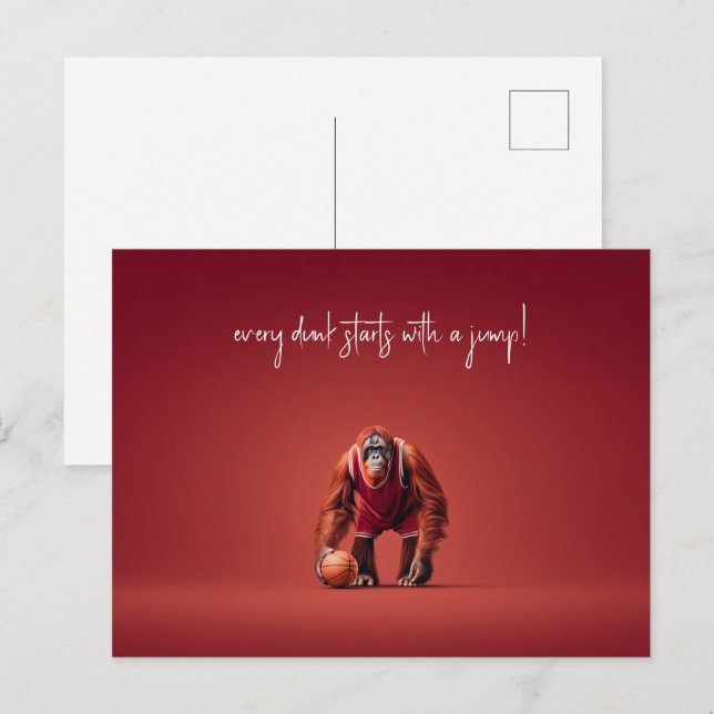 Orangutan Basketball Player Postcard (Front/Back)