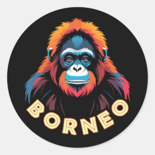 Orangutan Borneo Classic Round Sticker