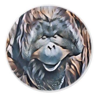 ORANGUTAN CERAMIC KNOB