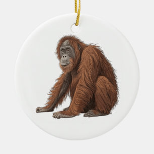 Orangutan Ceramic Tree Decoration