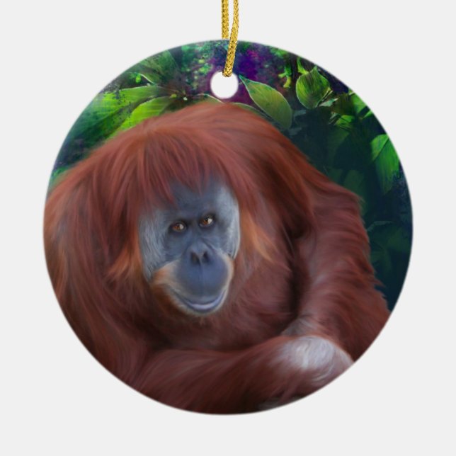 Orangutan Ceramic Tree Decoration (Front)