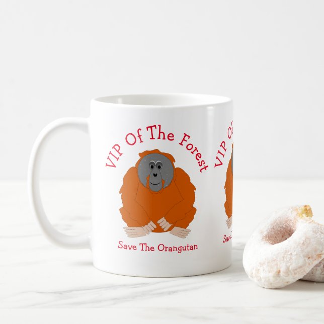 Orangutan Design Personalised Coffee Mug (With Donut)