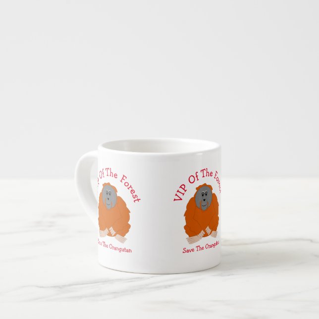 Orangutan Design Personalised Espresso Cup (Front Left)