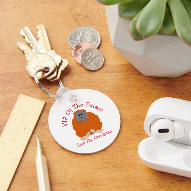 Orangutan Design Personalised Key Ring (Desk)