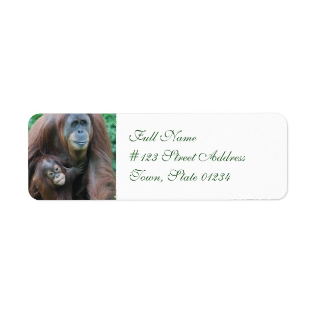 Orangutan Family Mailing Labels (Front)