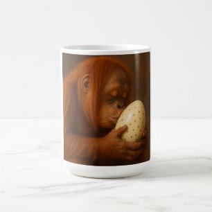 Orangutan Holding Egg Coffee Mug