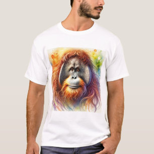 Orangutan in Watercolor 300724AREF104 - Watercolor T-Shirt