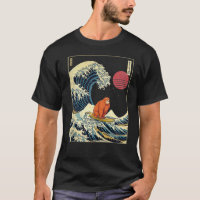Orangutan Japanese Kanagawa Wave Funny Surf Animal