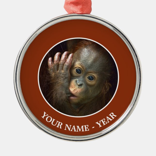 Orangutan Metal Tree Decoration (Front)