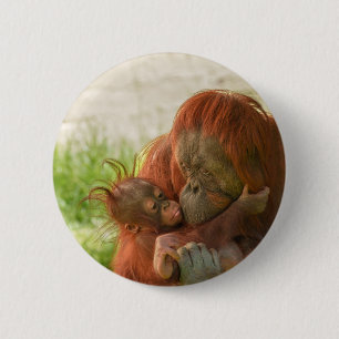 Orangutan Mother Tender Moments 6 Cm Round Badge