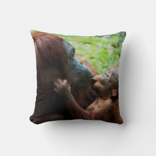 Orangutan Mother with Baby Cushion