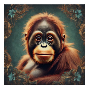 Orangutan no 5 Glossy Poster