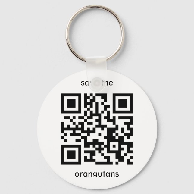 Orangutan QR code Key Ring (Front)