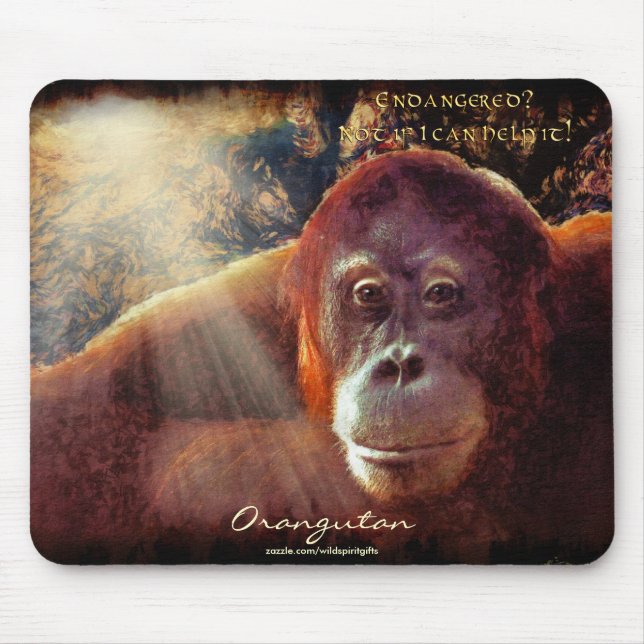 Orangutan & Rainforest Wildlife-support Mousepad (Front)