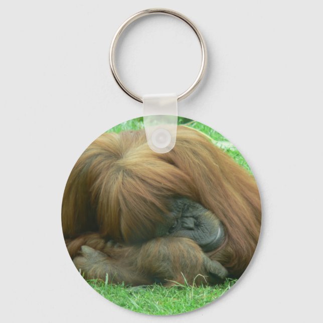 Orangutan Snoozing Keychain (Front)