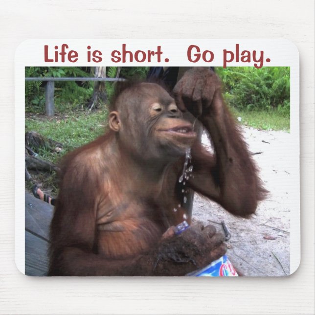 Orangutan Splashes in Water Mouse Mat (Front)