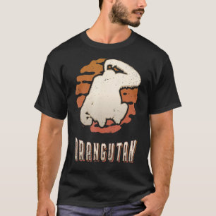 Orangutan Vintage Retro Classic Animal Sunset T-Shirt