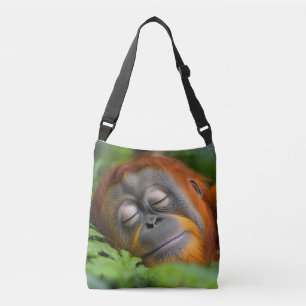 Orangutan Wild Animal Relaxing Portrait  Crossbody Bag