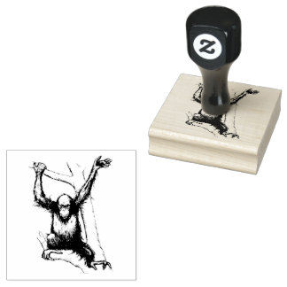 Orangutans Monkey Ape Safari Jungle Animals Rubber Stamp