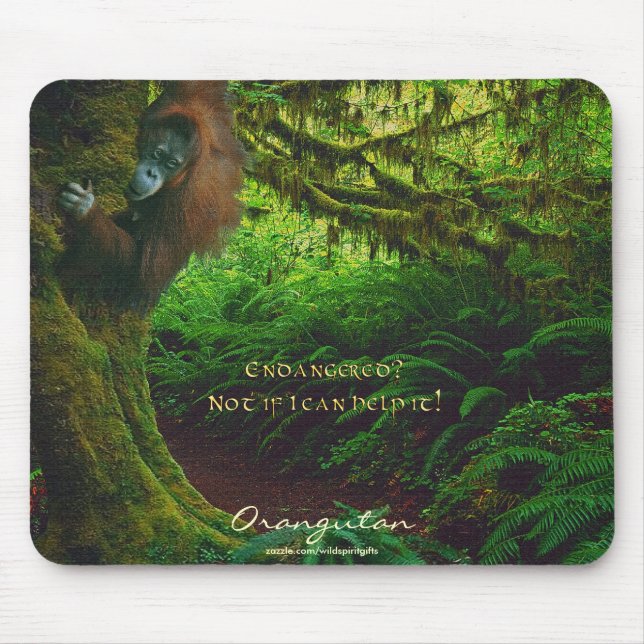 Orangutans & Rainforest Wildlife-support Mousepad (Front)