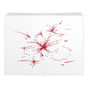 Orangy Red, Cyan and Magenta dot Calendar