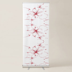 Orangy Red, Cyan and Magenta dot Retractable Banner