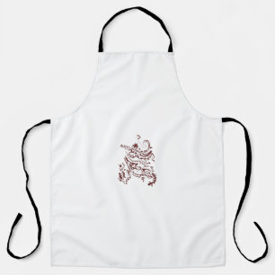 Orangy Red decorative Design Apron