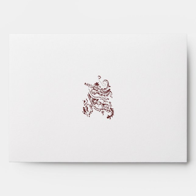 Orangy Red decorative Design Envelope (Front)
