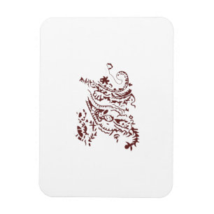 Orangy Red decorative Design Magnet