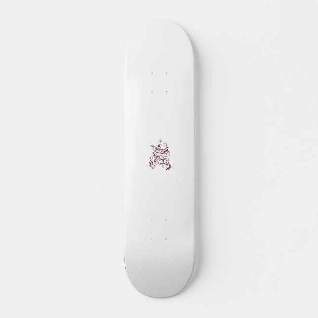Orangy Red decorative Design Skateboard (Front)