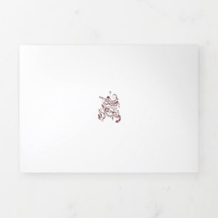 Orangy Red decorative Design Tri-Fold Card